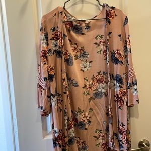 Long mauve floral cardigan spring/summer